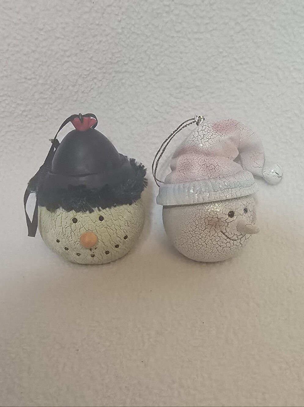 Set Of 2 snowmen ornaments